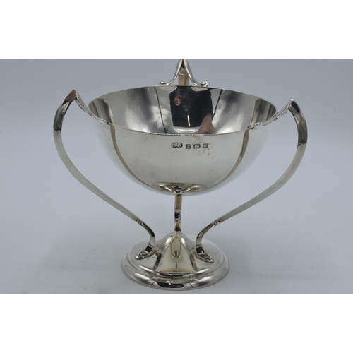 162 - Silver Art Nouveau fruit bowl with tri-leg base, Elkington & Co, Birmingham 1909, 344.3 grams, 14cm ... 