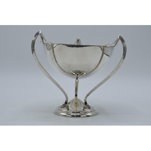 162 - Silver Art Nouveau fruit bowl with tri-leg base, Elkington & Co, Birmingham 1909, 344.3 grams, 14cm ... 