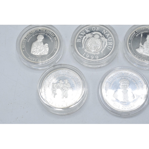 17 - A collection of sterling silver proof coins to include denominations such as Barbados 1 Dollar, Naur... 