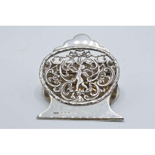 170 - Silver ornate paper clip with ornate design involving a putti, Birmingham 1908, Grey & Co, 116.0 gra... 