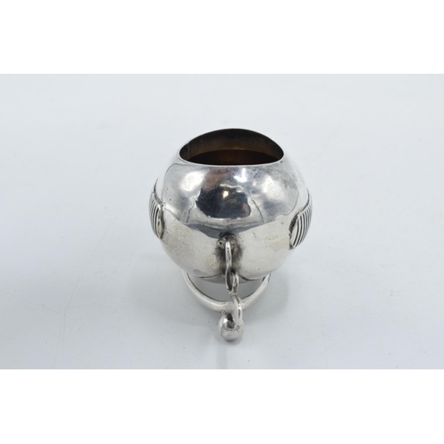 200 - Silver novelty match holder and match striker in the form of an egg sat on a wishbone, Birmingham 19... 