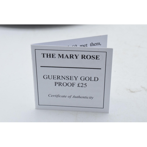 23 - 22ct gold The Mary Rose Guernsey Gold Proof £25 pound coin, 7.98 grams, dated 2009, and marked IRB, ... 