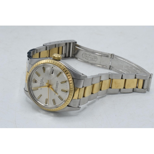 233 - Rolex Oyster Perpetual Date, stainless steel and 18ct yellow gold gentleman's wristwatch, serial no.... 