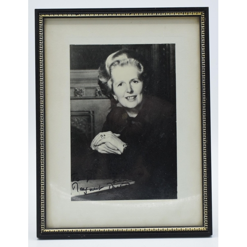 252 - Margaret Thatcher signed photograph, in ink, framed and glazed, 15x10cm.