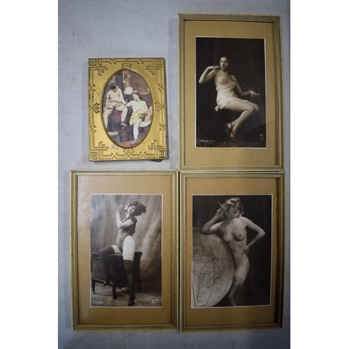 253 - A collection of vintage semi-erotic glamour prints to include J. Mandell - AN Paris, to include nude... 