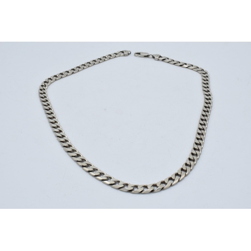 384 - Silver curb link necklace / chain, 48.9 grams, 53cm long.