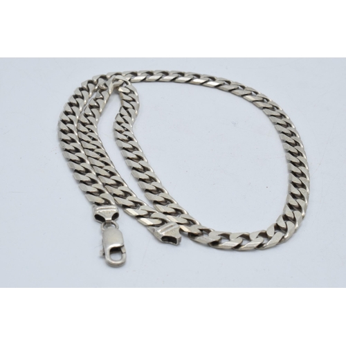 384 - Silver curb link necklace / chain, 48.9 grams, 53cm long.