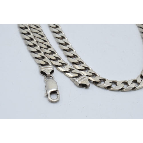 384 - Silver curb link necklace / chain, 48.9 grams, 53cm long.