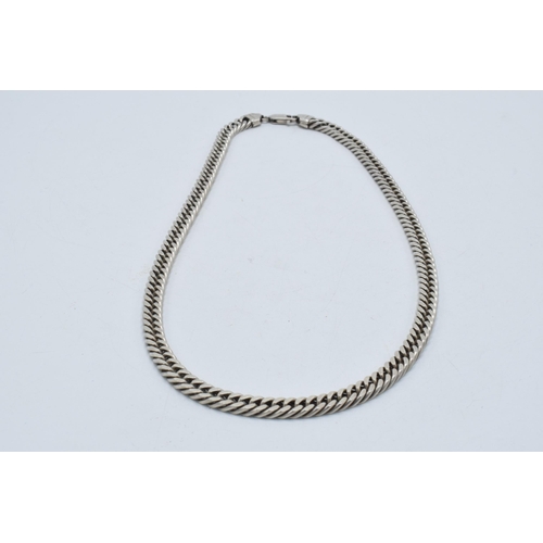 396 - Silver curb link chain, 66.5 grams, 51.5cm long.