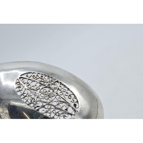 63 - German silver .800 caddy spoon with filigree-design bowl, stamped with marks dating prior to 1886, 9... 