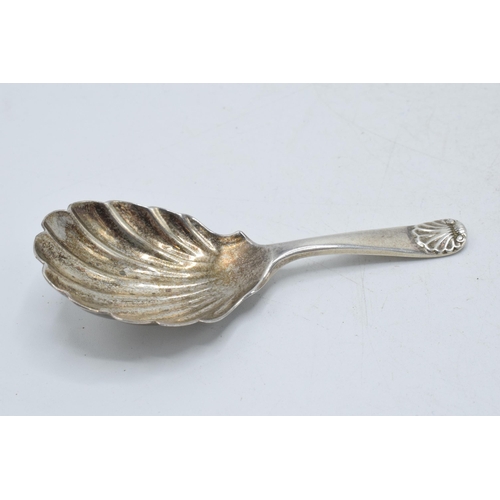 67 - George V hallmarked silver caddy spoon with shell bowl and shell motif to handle, Josiah Williams & ... 