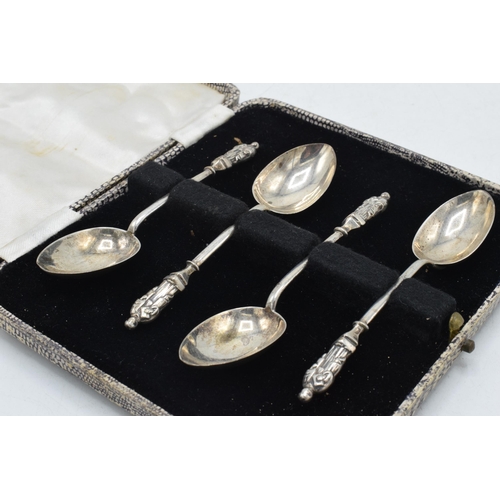 89 - A set of 4 hallmarked silver Apostle spoons, 34.4 grams, Birmingham 1895.