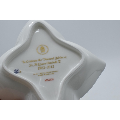 49 - Royal Crown Derby star shaped pin tray decorated to celebrate the Diamond Jubilee of H. M. Queen Eli... 