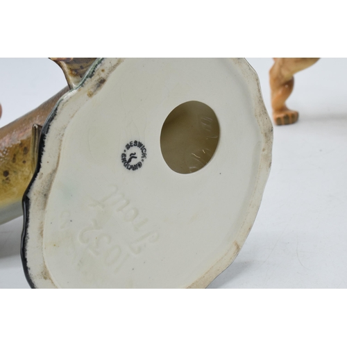 65A - Beswick lion together with Beswick trout 1032 (chipped) (2).