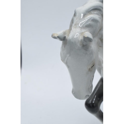 65C - Beswick horses to include brown 818 shire, grey stocky jogging mare (Af),, matte brown Prancing Arab... 