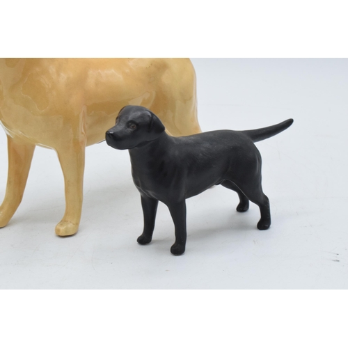 66 - Beswick large Labrador figure with smaller Border Collie and matte black Labrador (3).