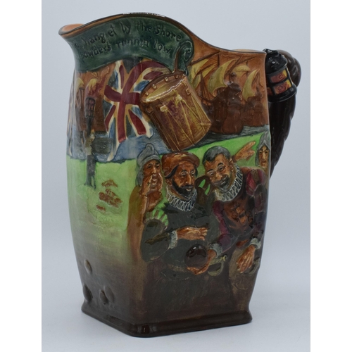Royal Doulton embossed limited edition jug 'The Drake Jug', number 184/500, 27cm tall.