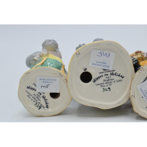 52 - Boxed Beswick Hippos on Holiday to include Grandma Hippo, Grandpa Hippo, Ma Hippo and Pa Hippo (4), ... 