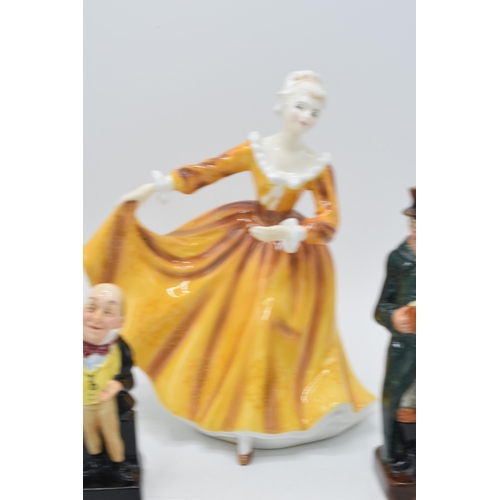 55 - Beswick lion cub together with Royal Doulton figure Kirsty HN2381, Micawber and Sandland figure (4).