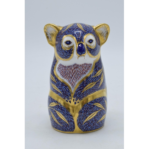 39 - Royal Crown Derby paperweight in the form of a Koala, with gold stopper.