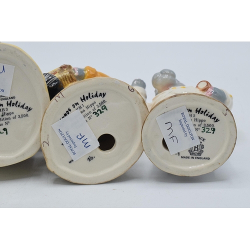 52 - Boxed Beswick Hippos on Holiday to include Grandma Hippo, Grandpa Hippo, Ma Hippo and Pa Hippo (4), ... 