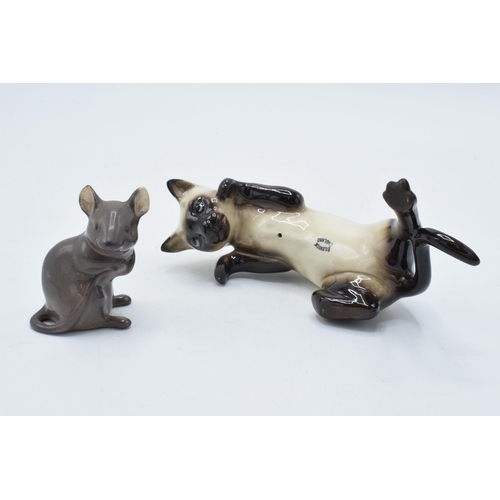 54 - Beswick figures of a climbing cat and a mouse (2).
