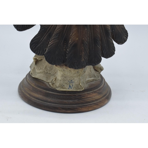 58 - Capo Di Monte realistic model of an Eagle / Bird of Prey landing on a rocky surface, 34cm wide.