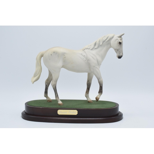61 - Beswick Desert Orchid on wooden base with leaflet (Doulton backstamp).