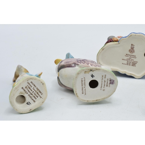 65 - Beswick Beatrix Potter figures to include Jemima Puddleduck, Mr Drake Puddleduck, Johnny Townmouse, ... 