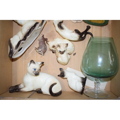 65D - A collection of Beswick and similar to include Siamese Cats, a mouse (af), Royal Albert Jeremy Fishe... 