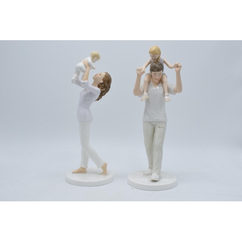 118 - Royal Doulton figure Mother and Baby HN5476 and Daddy's Girl HN5479 (2).