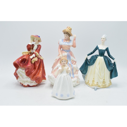 114 - Royal Doulton figures to include Top O'The Hill HN1834, Sharon HN3603, Regal Lady HN2709 and Catheri... 