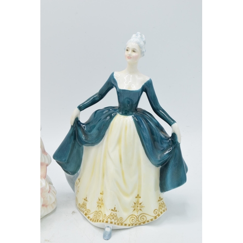 114 - Royal Doulton figures to include Top O'The Hill HN1834, Sharon HN3603, Regal Lady HN2709 and Catheri... 