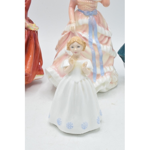 114 - Royal Doulton figures to include Top O'The Hill HN1834, Sharon HN3603, Regal Lady HN2709 and Catheri... 