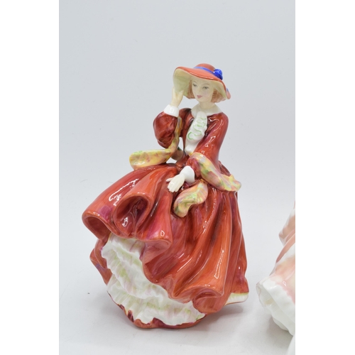 114 - Royal Doulton figures to include Top O'The Hill HN1834, Sharon HN3603, Regal Lady HN2709 and Catheri... 