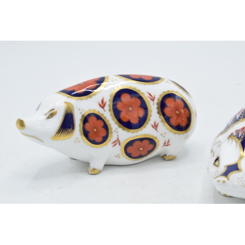 38 - Royal Crown Derby paperweights, Imari Pig, with back-stamped porcelain stopper & first quality, with... 