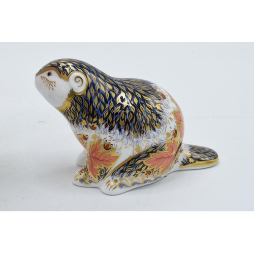 40 - Royal Crown Derby paperweight, Riverbank Beaver, number 3,697 of a limited edition of 5,000, red mar... 