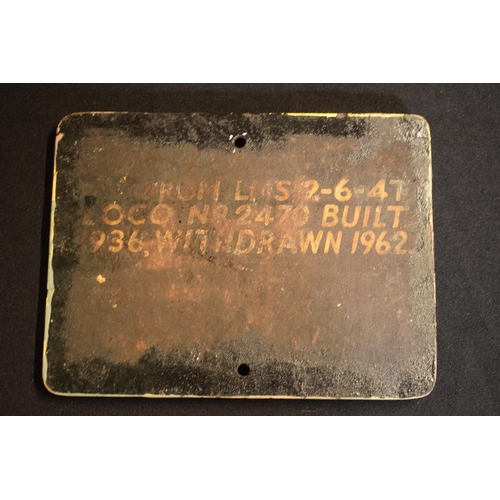 465 - Original railway LMS '24' cast iron sign, details to reverse, 19.5x15cm.