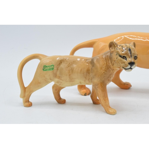 59 - Beswick Lioness 2097 together with lion cub (2).