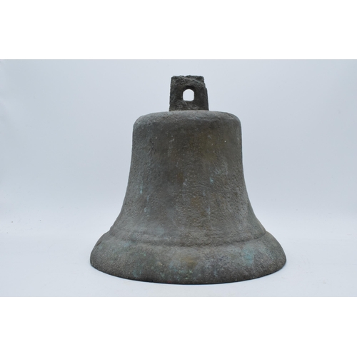 472 - Large 19th century bronze bell, 26cm tall (missing clanger).