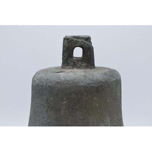 472 - Large 19th century bronze bell, 26cm tall (missing clanger).