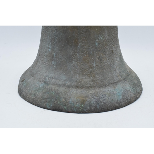 472 - Large 19th century bronze bell, 26cm tall (missing clanger).