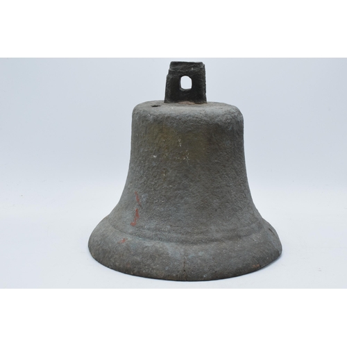 472 - Large 19th century bronze bell, 26cm tall (missing clanger).