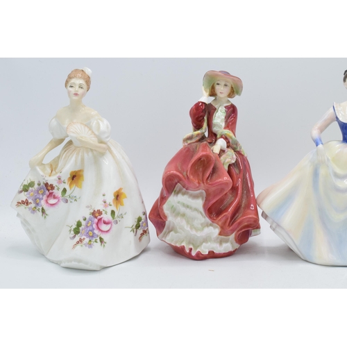 123 - A collection of Royal Doulton lady figures to include Marilyn, Paula, Top O' the Hill and Lisa. Heig... 