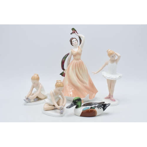 124 - A Royal Grafton Lady Figure 'Emma' together with three Royal Doulton 'Little Ballerina' figures with... 