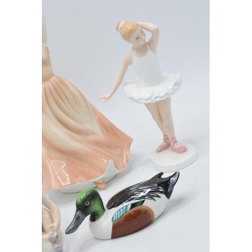 124 - A Royal Grafton Lady Figure 'Emma' together with three Royal Doulton 'Little Ballerina' figures with... 