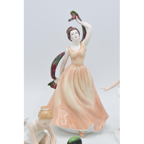 124 - A Royal Grafton Lady Figure 'Emma' together with three Royal Doulton 'Little Ballerina' figures with... 