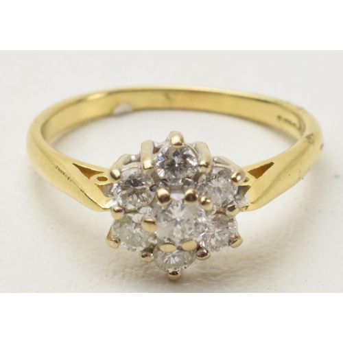 168 - 18ct gold diamond ring, 3.1 grams, size O, with approx. 0.4 of diamond.