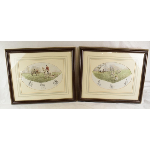 456 - A Pair of Nigel Hemming hunting interest signed proof colour prints in original frames. 1986. 62cm x... 