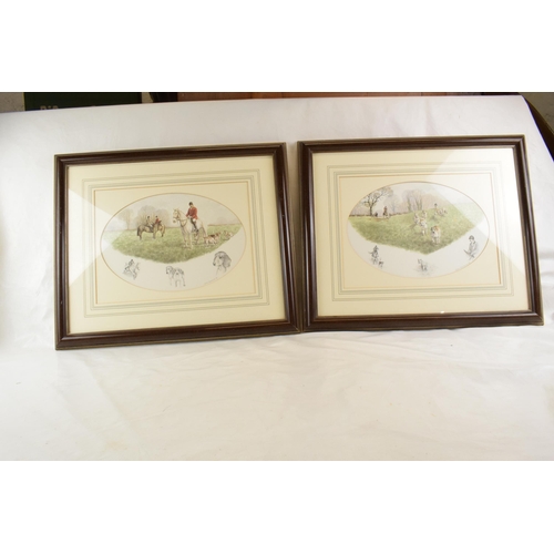 456 - A Pair of Nigel Hemming hunting interest signed proof colour prints in original frames. 1986. 62cm x... 